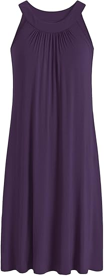 Latuza Women's Viscose Sleeveless Nightgown with Pockets