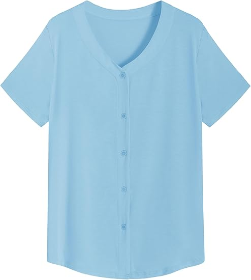 Latuza Women's Bamboo Viscose Pajama Top Button Up Sleep Shirt
