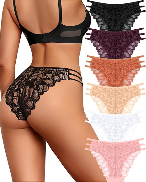 Sexy Lace String Underwear Women Pack Cheeky Bikini Stretch Breathable Ladies Underwear Panties